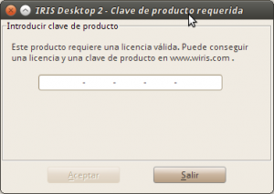 Clave de producto requerida - WIRIS Desktop